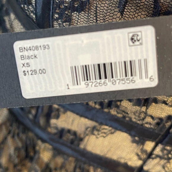 Steve Madden Black Lace Hi-Low Midi Dress with Nude Lining XS NWT Retail $129 - Picture 15 of 16